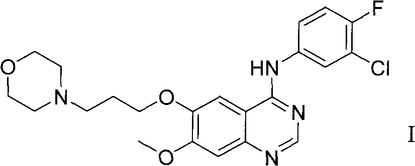 Method for preparing gefitinib and intermediate thereof