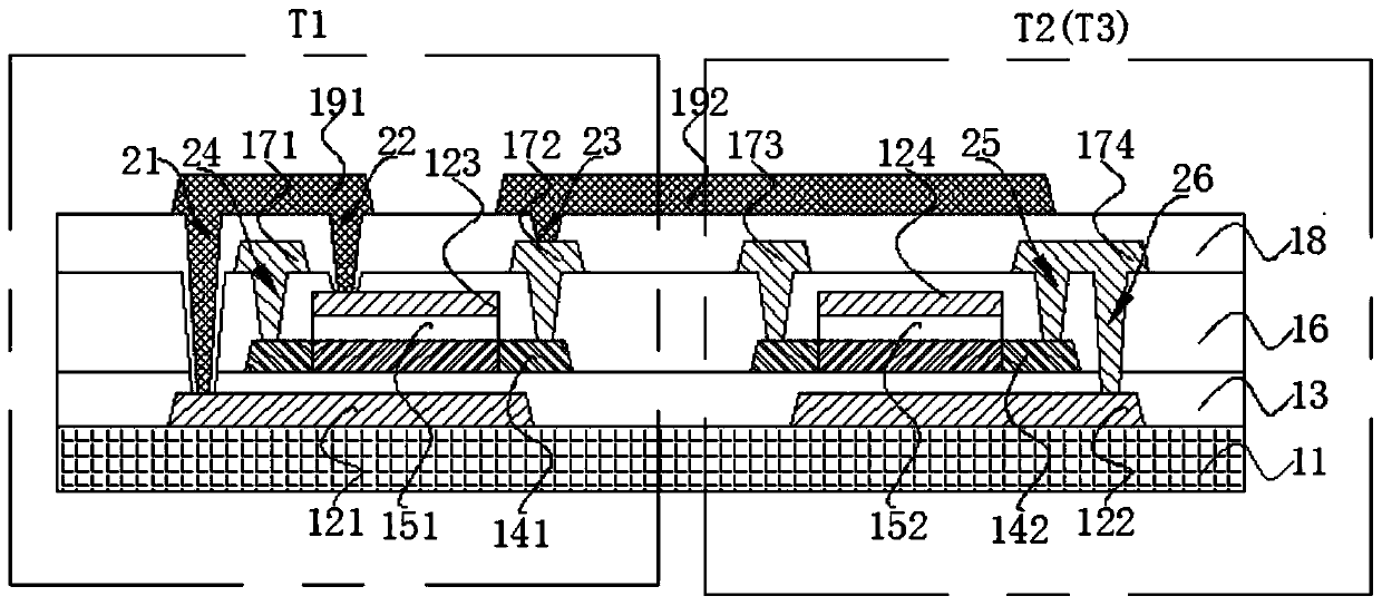 OLED display device and preparation method of TFT array substrate