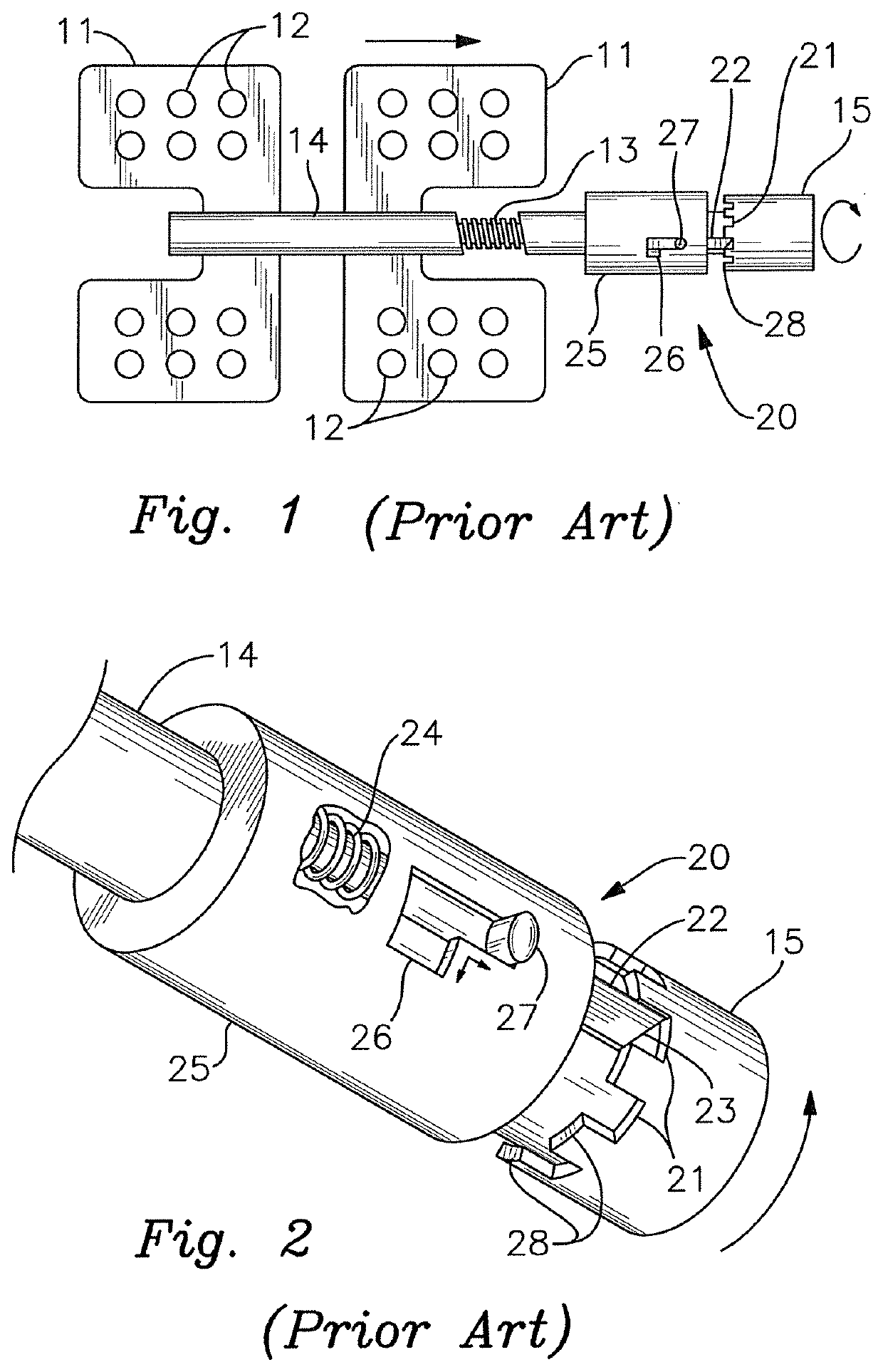 Bone distraction device having a quick release disengagement mechanism