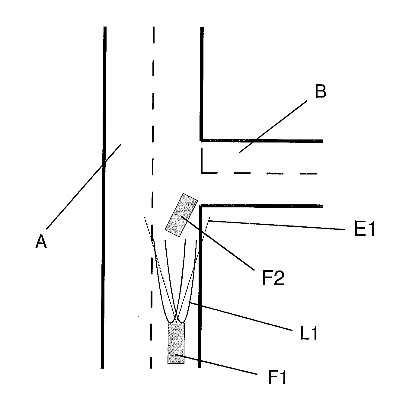 Control device and method for dimming lights for vehicles during turning maneuvers