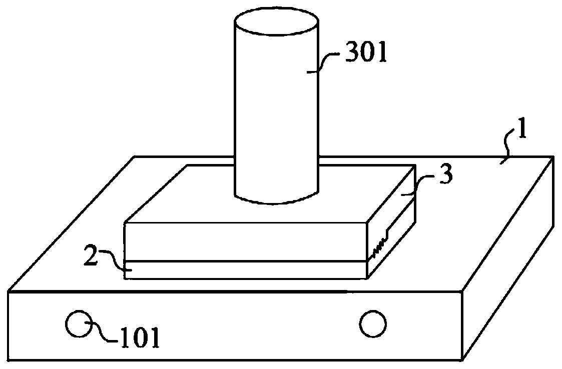 Needle wire stamping die device with sawtooth tail end and stamping die method