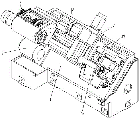 High-rigidity hard-guide-rail inclined numerical control lathe