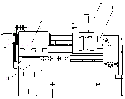 High-rigidity hard-guide-rail inclined numerical control lathe