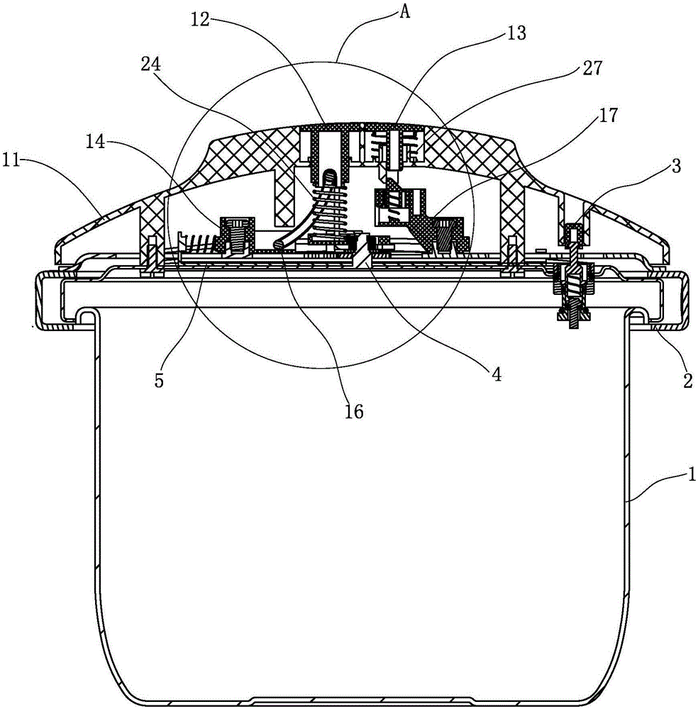 Clamp pressure cooker retractable structure