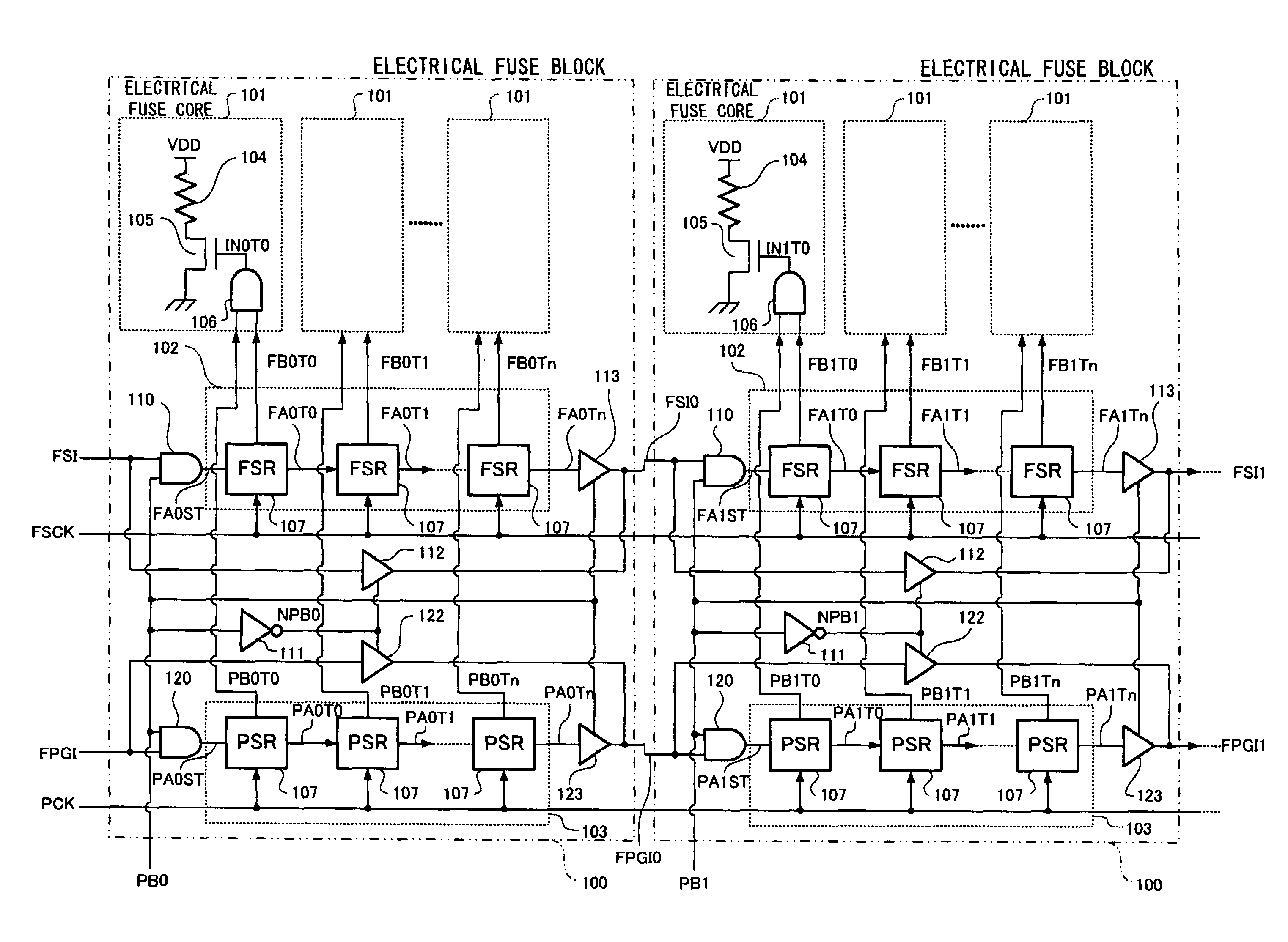 Semiconductor storage device including electrical fuse module