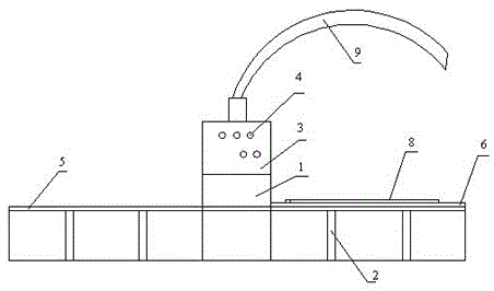 A solid wood floor core board rope threading machine