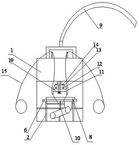 A solid wood floor core board rope threading machine