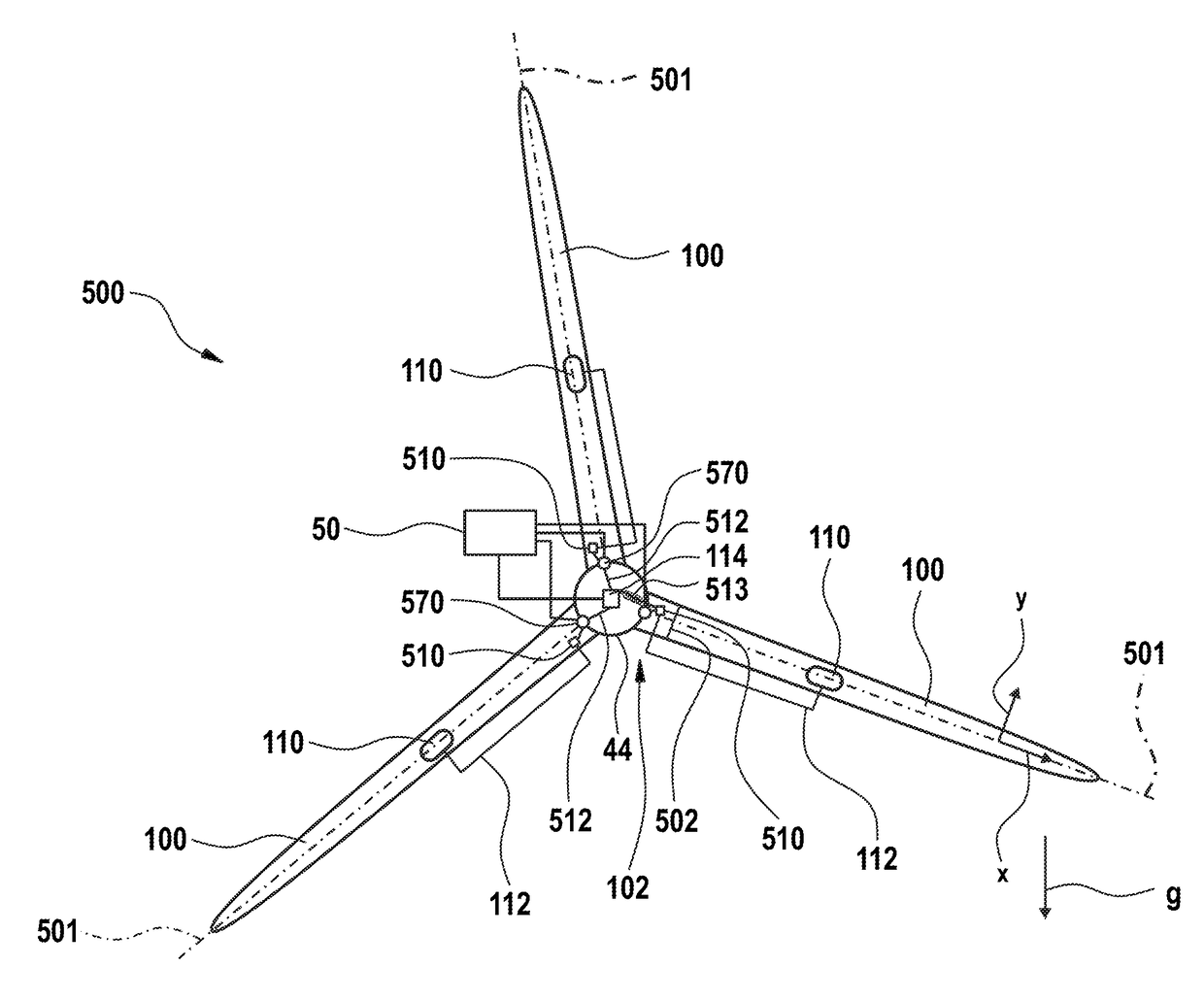 Method for the individual pitch control of rotor blades of a wind turbine, acceleration sensor for a rotor blade, rotor blade comprising an acceleration sensor, rotor blade of a wind turbine and wind turbine