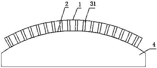 Arc-shaped brazing sandwich panel forming method