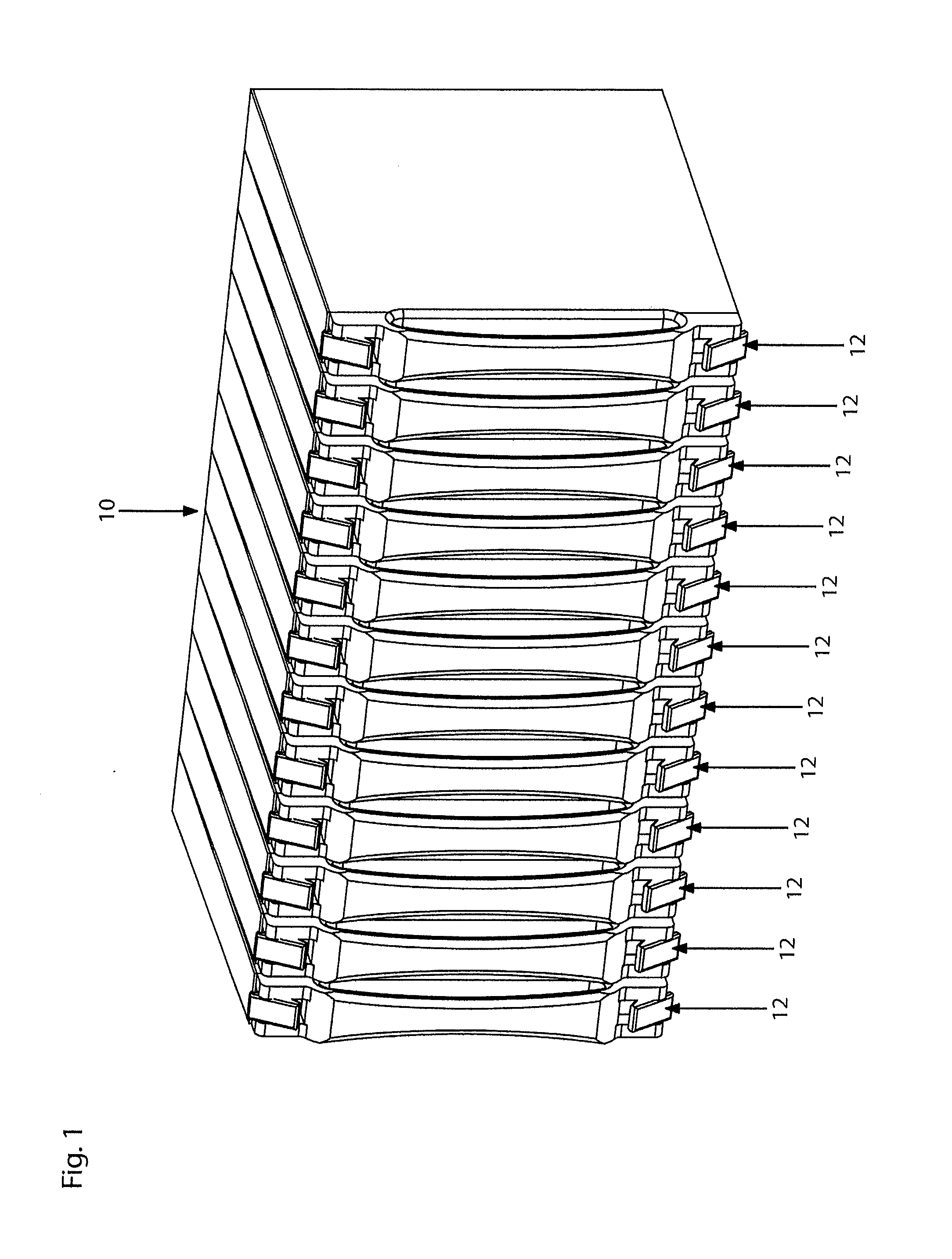 Case and rack system for liquid submersion cooling of electronic devices connected in an array