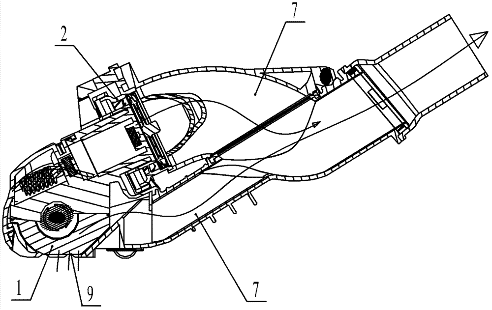 Pneumatic floor brush and vacuum cleaner thereof