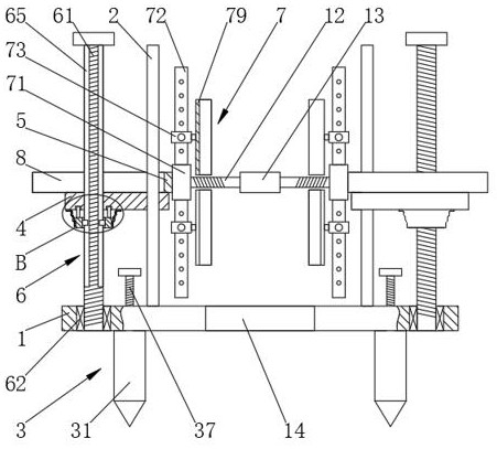 Forestry nursery stock planting bending righting device