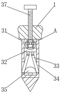 Forestry nursery stock planting bending righting device