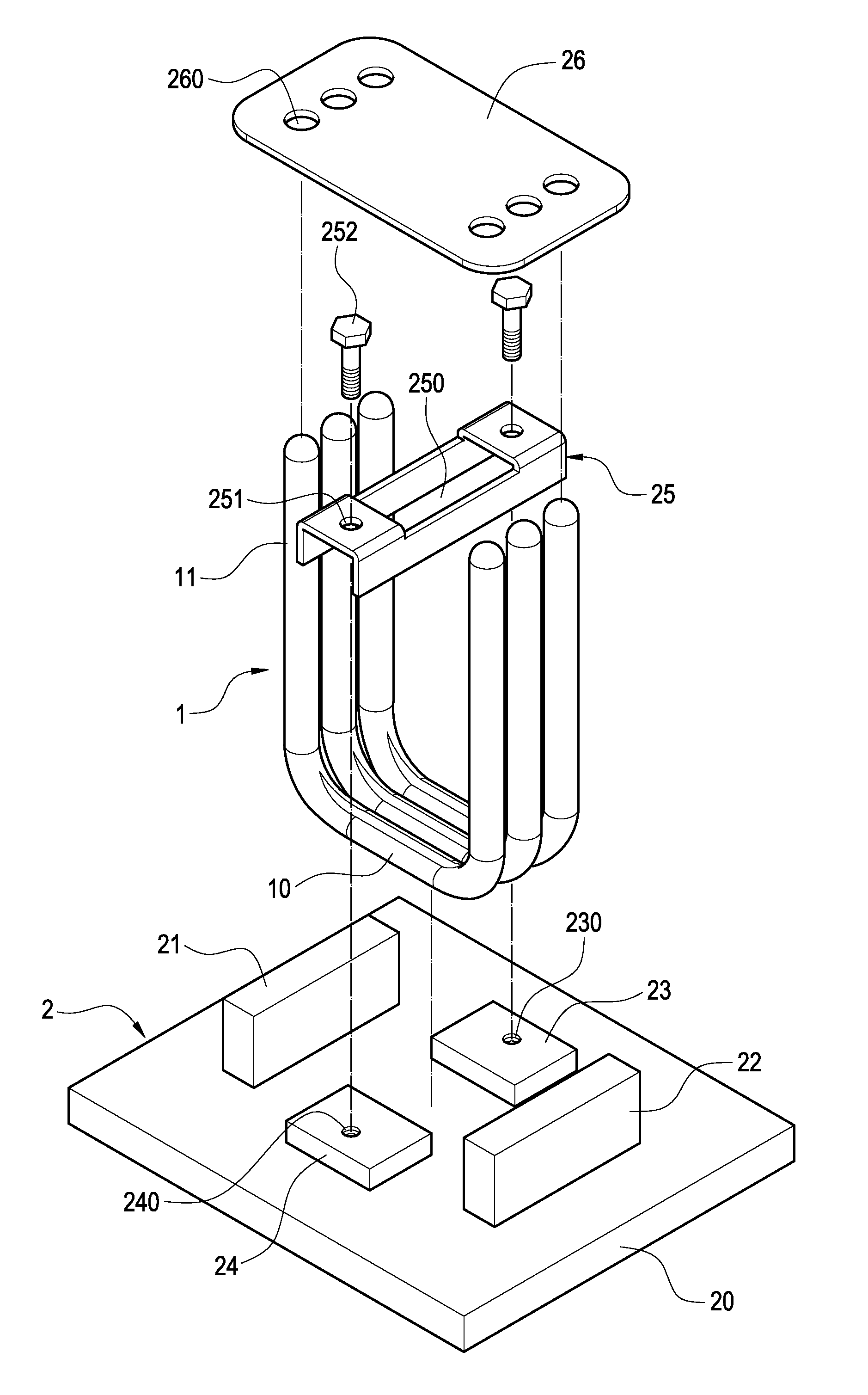 Manufacturing method, finished product and fixture of coplanar evaporators of multiple heat pipes