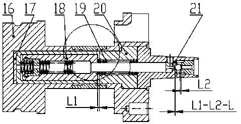 Two-position three-way normally opened type micro fuel oil electromagnetic valve with buffer mechanism