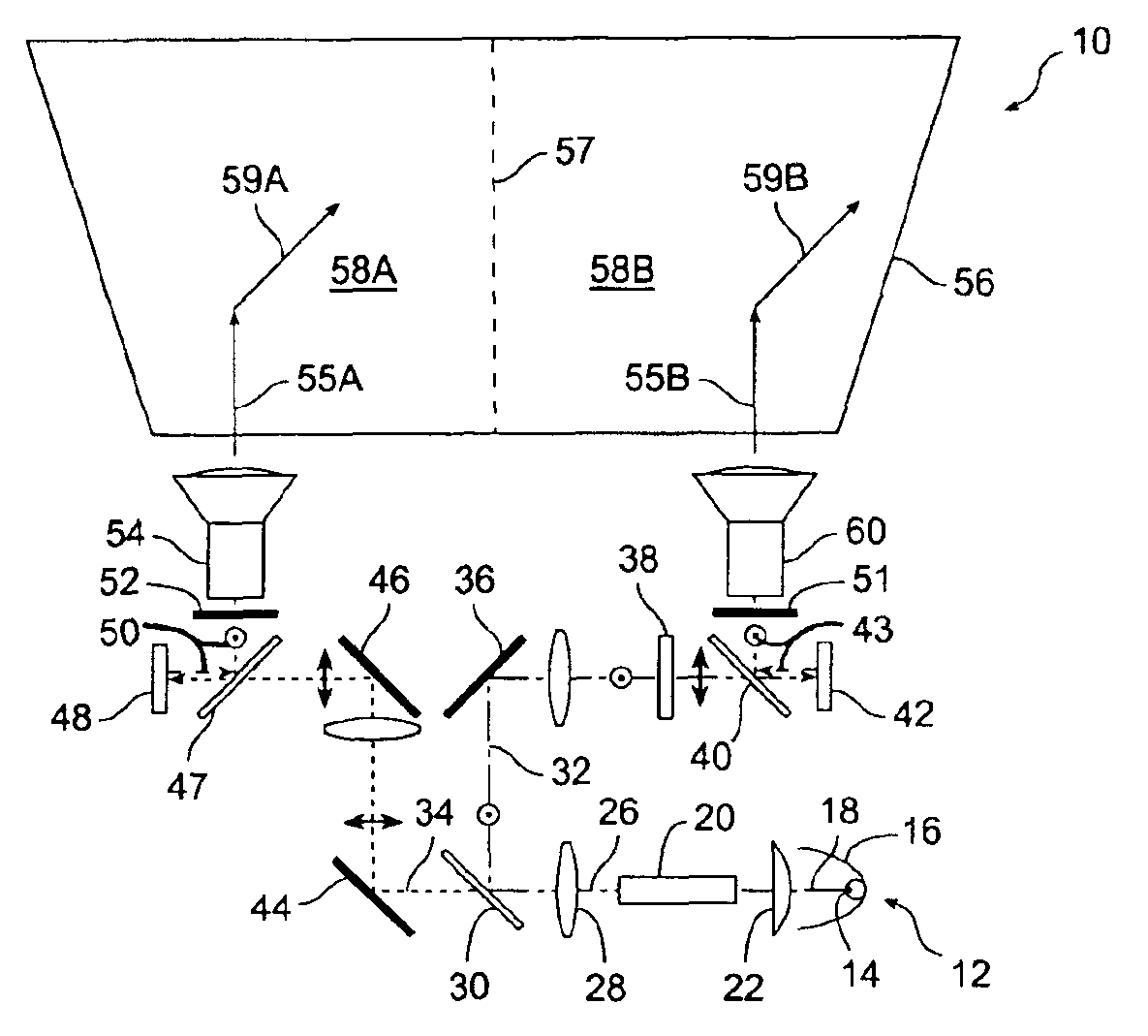 High-resolution projection display system