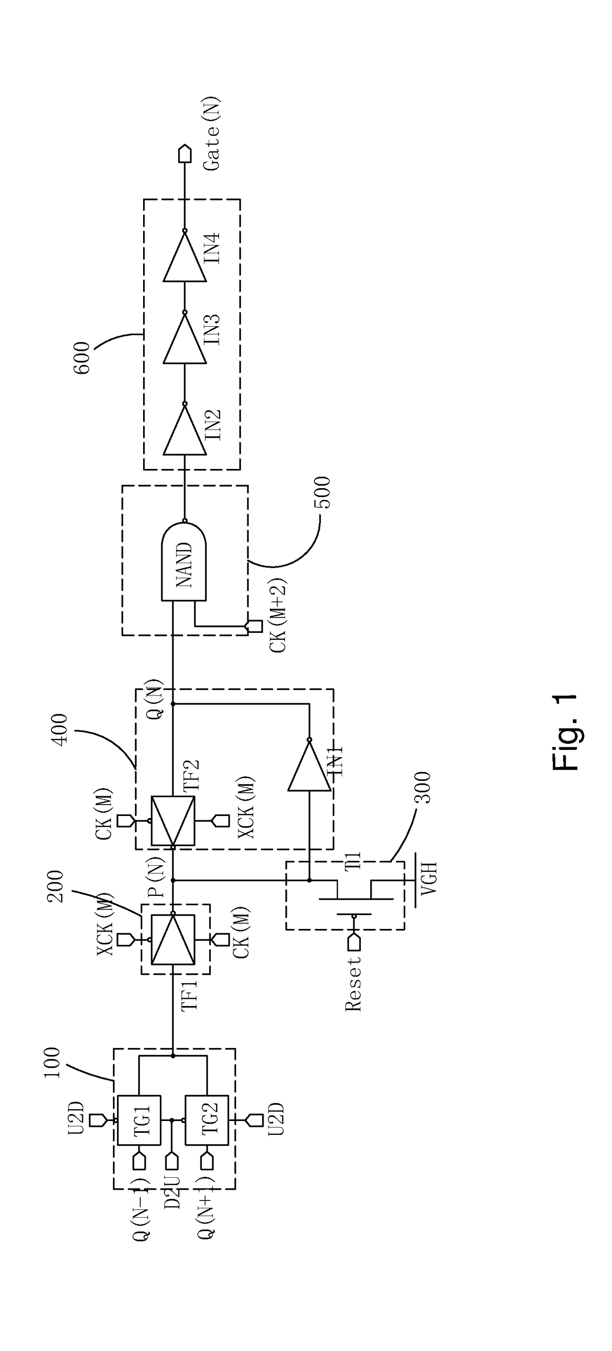 Goa circuit applied for in cell type touch display panel