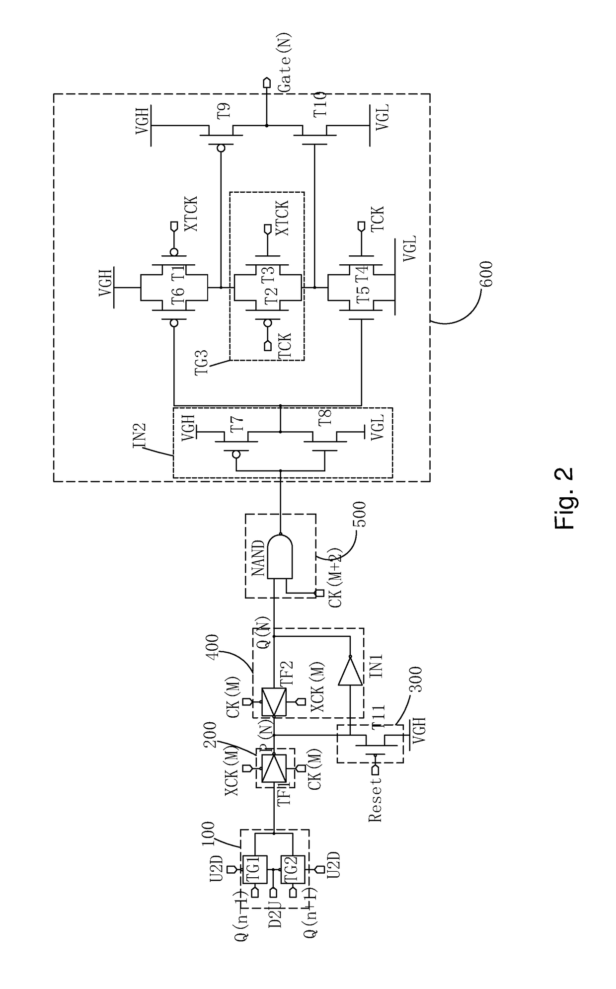 Goa circuit applied for in cell type touch display panel