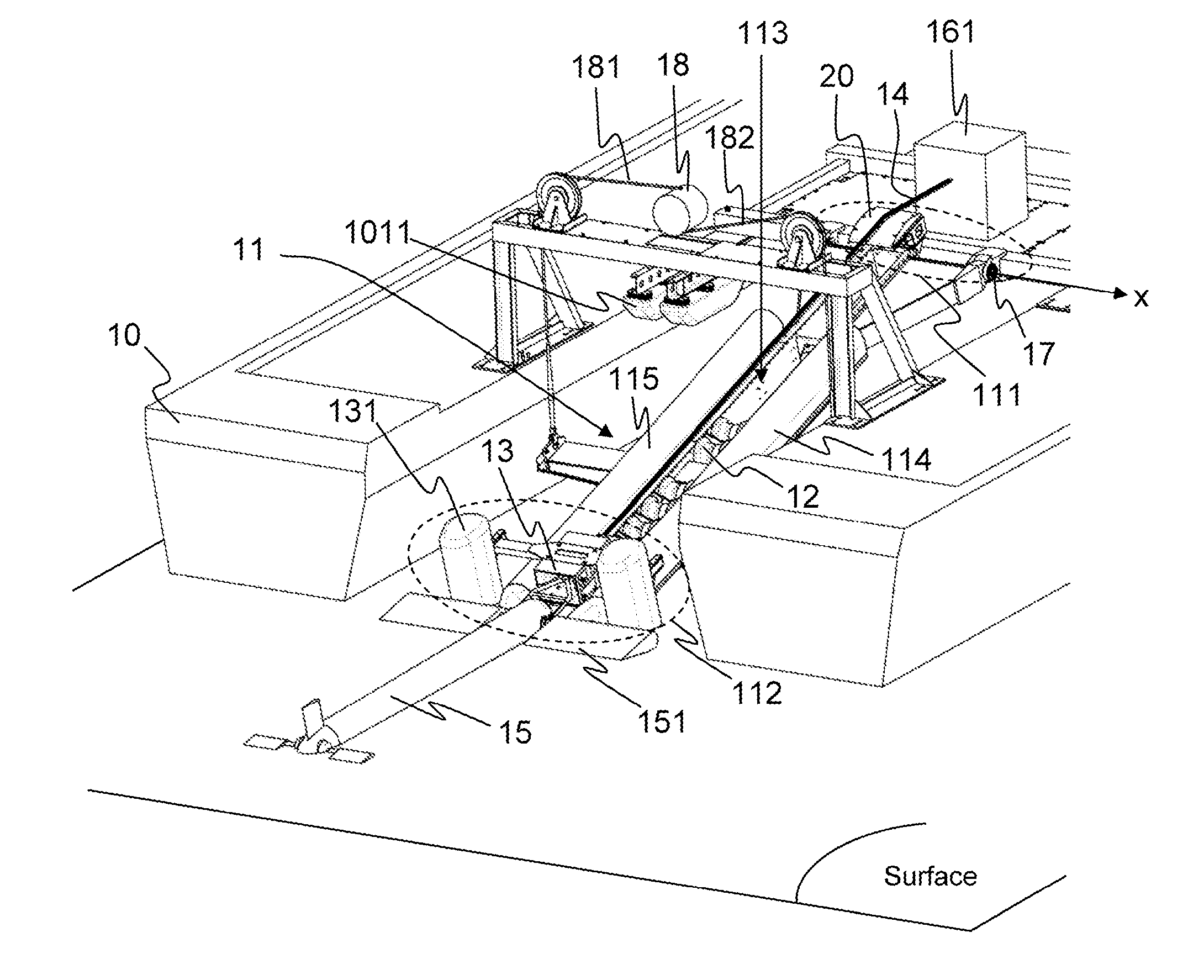 System for launching and recovering underwater vehicles, notably towed underwater vehicles