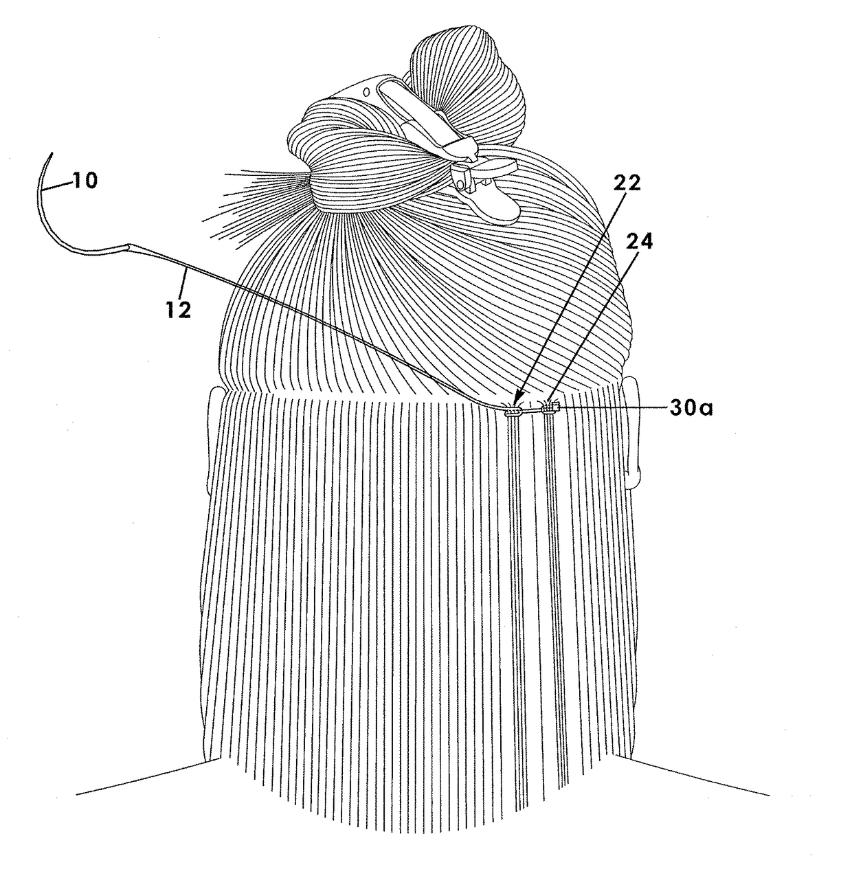 Braidless apparatus and method of combining natural and artificial hair