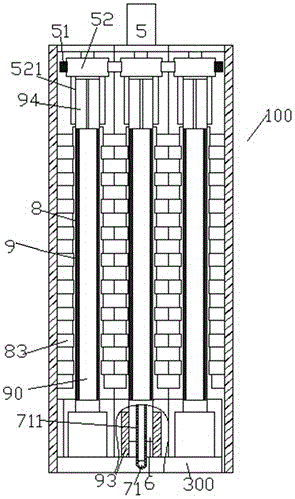 A waste gas treatment device with a valve