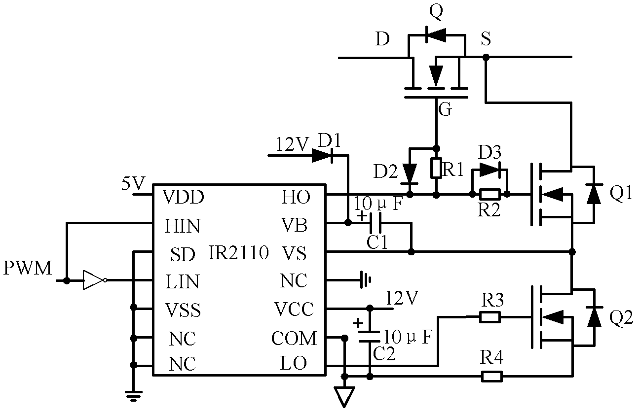 Switch tube driving circuit based on integrated driving chip