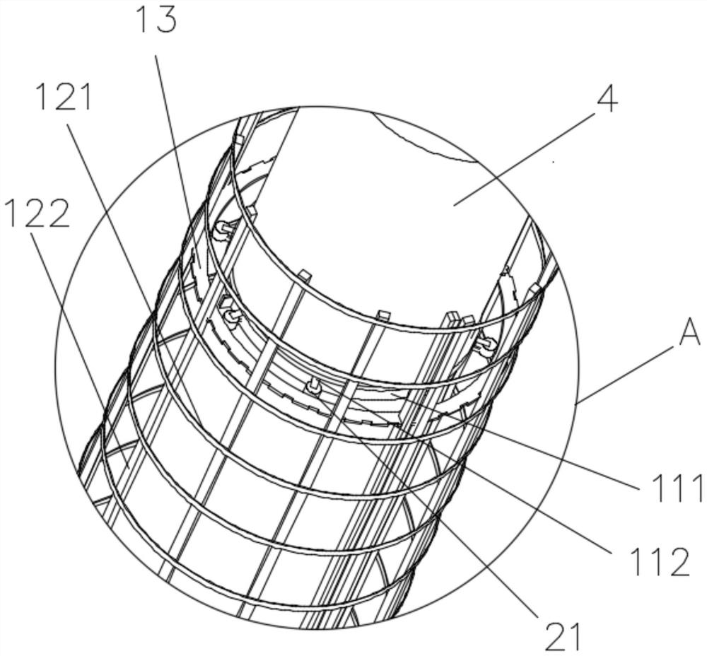 A rotatable and adjustable large-scale three-dimensional green planting device