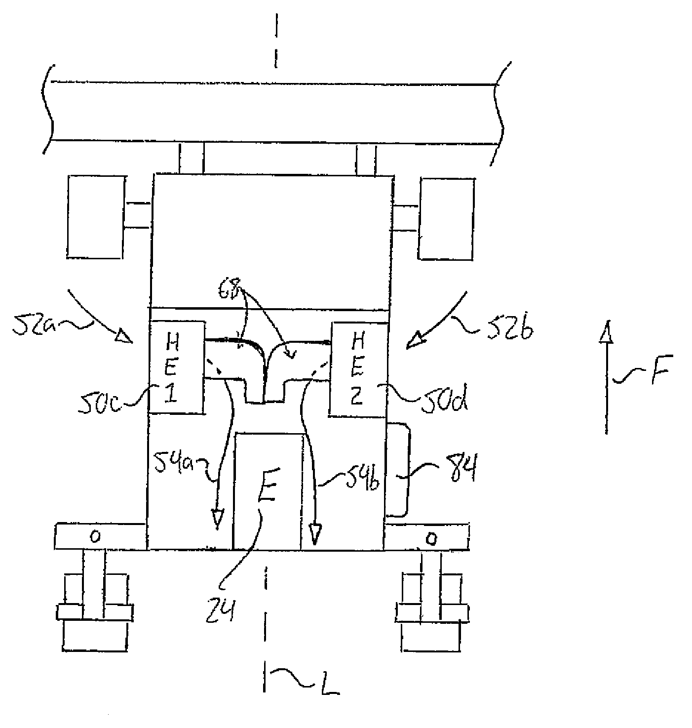 Windrower tractor with parallel heat exchangers for cooling of engine and associated fluids