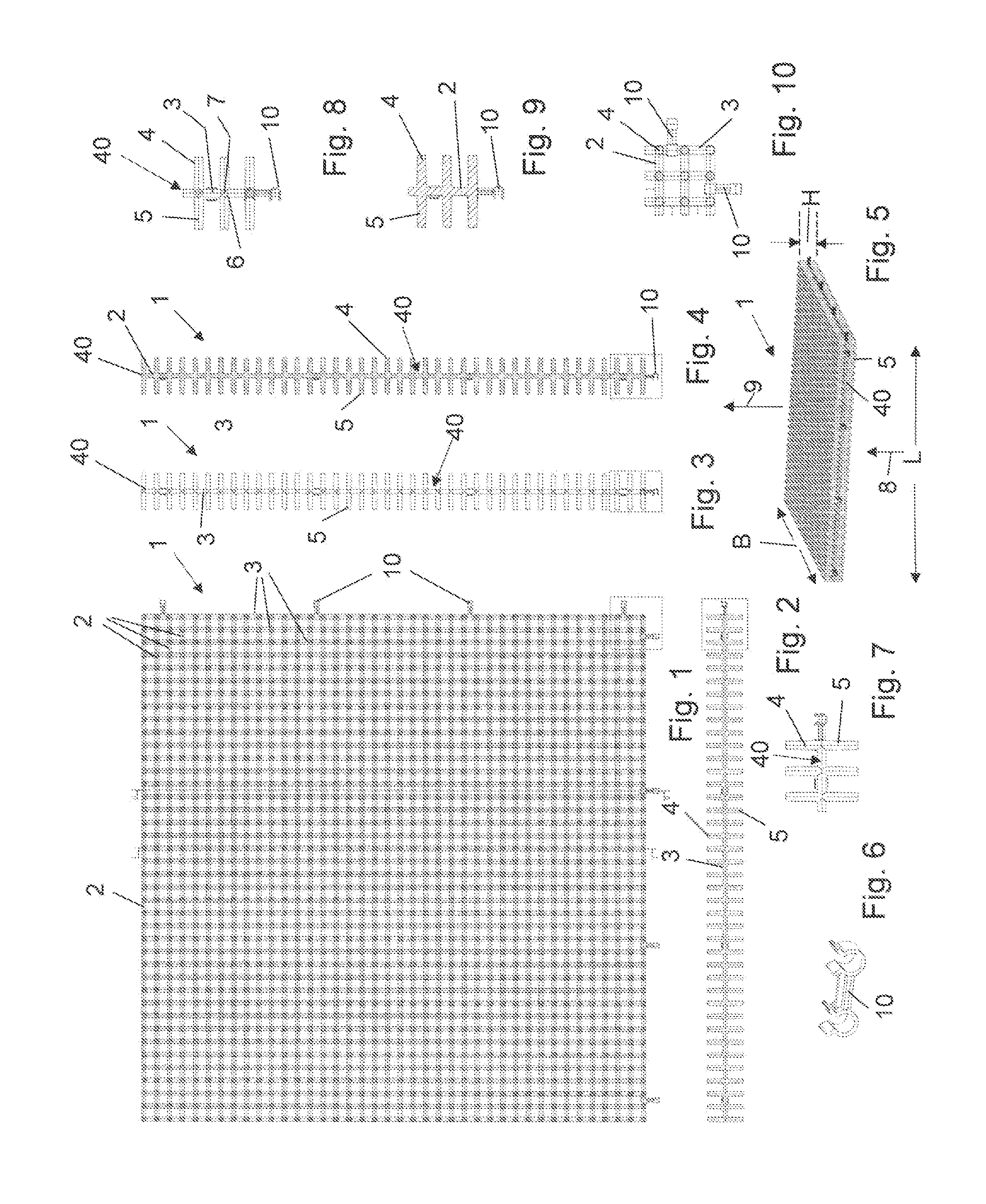 Light-conducting component for constructions and buildings and also production process therefor