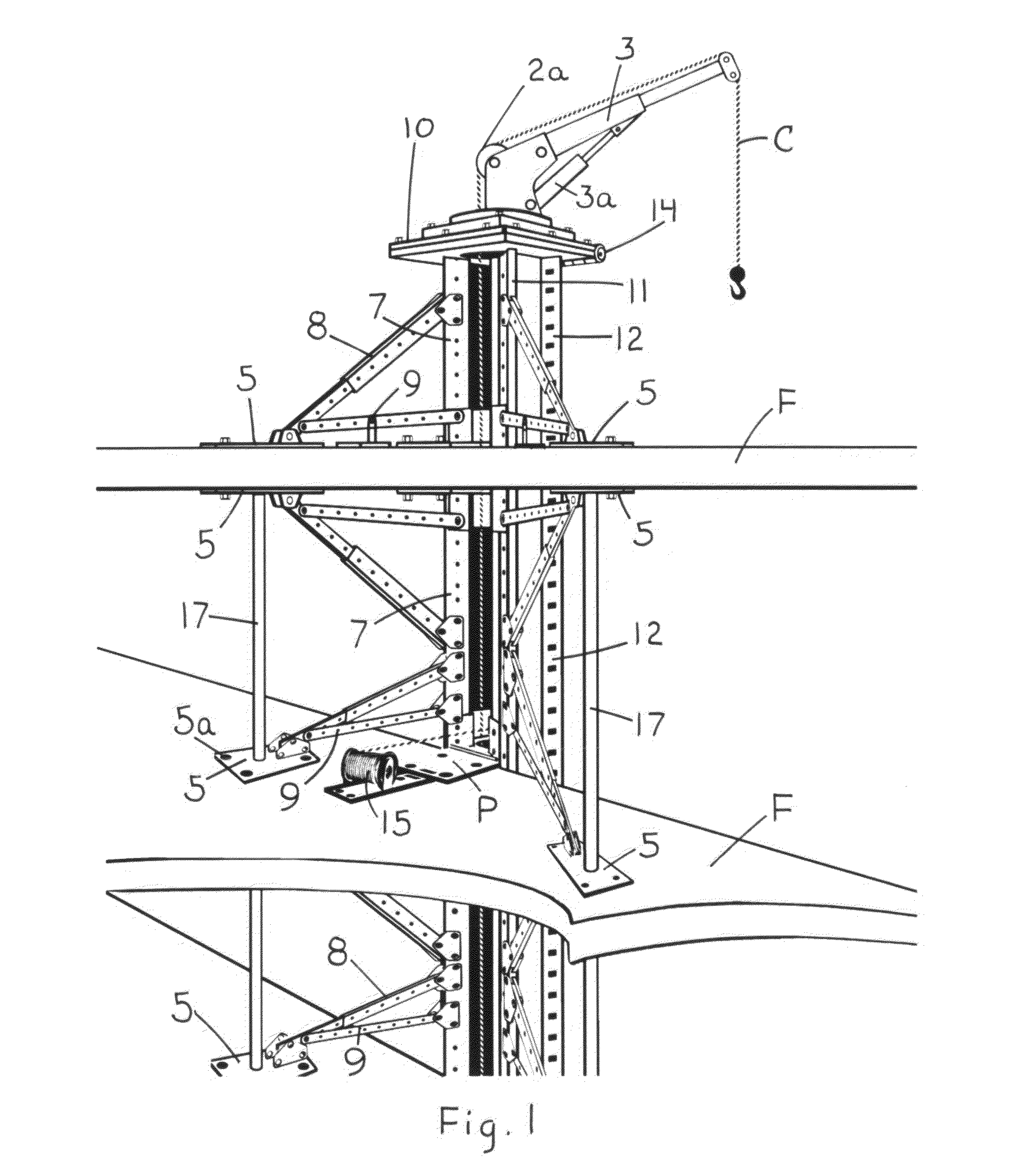 Self-climbing hoist, deck and scaffold platform system