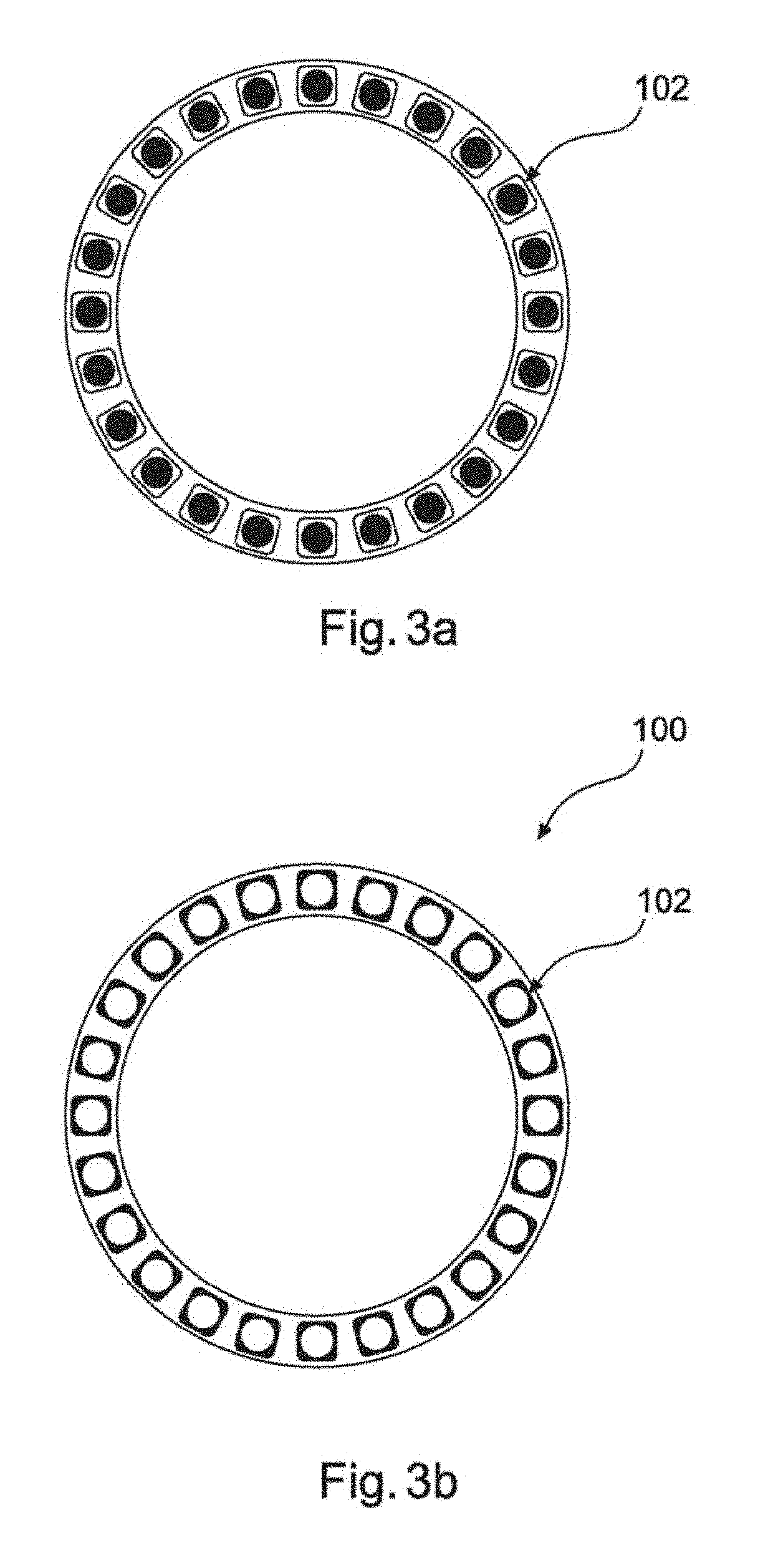 Medical holding arm having annular LED display means