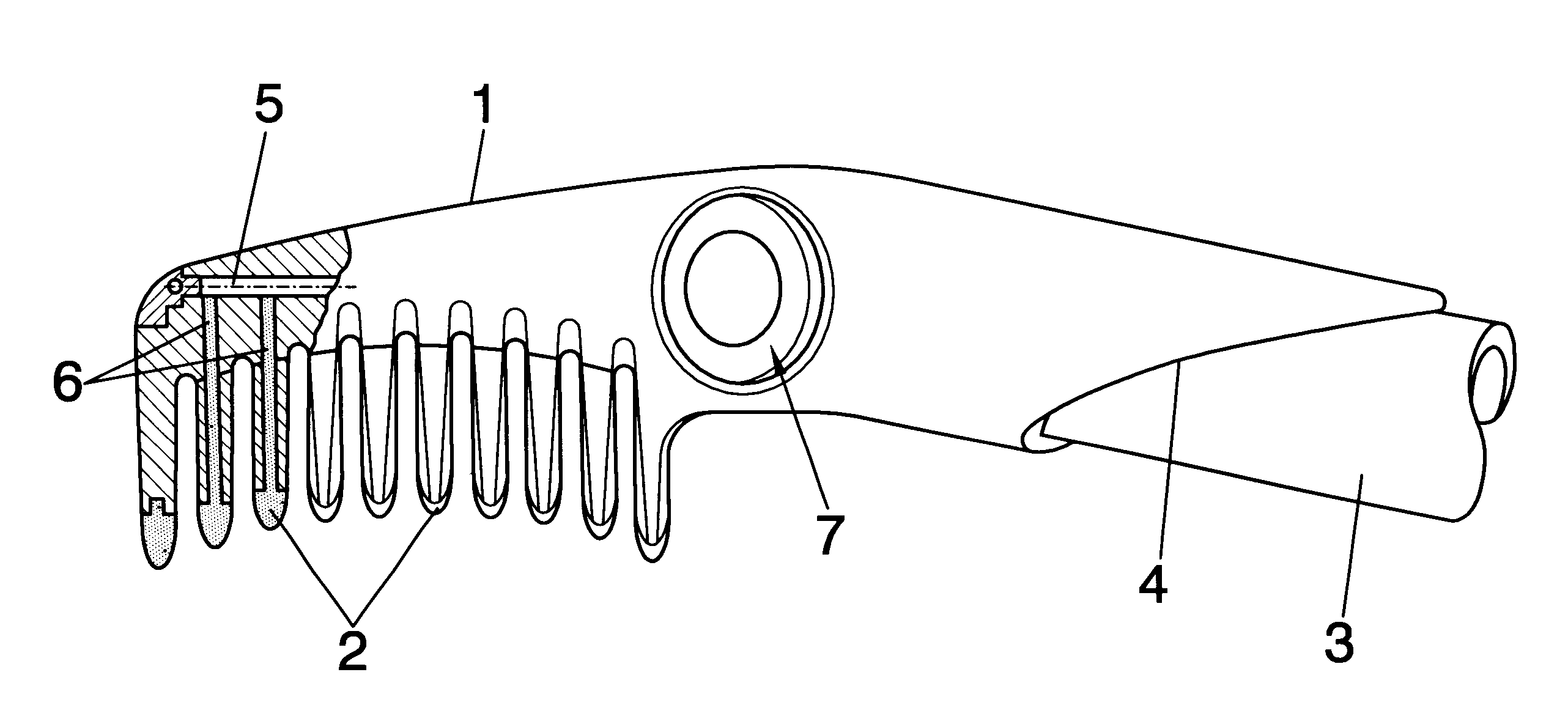 Application tooth for the hair and/or scalp treatment