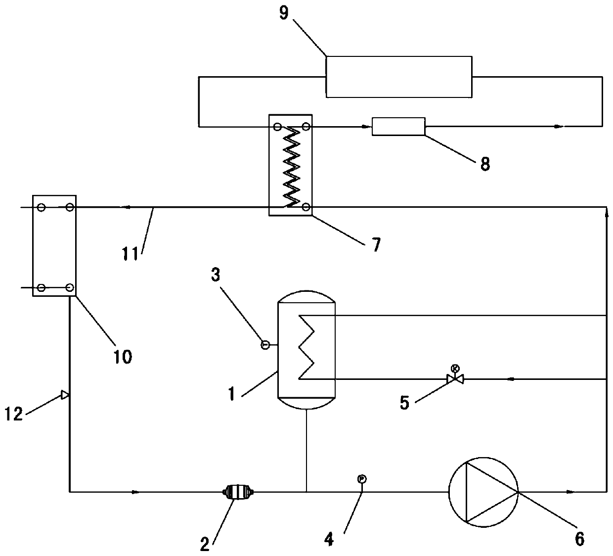 A pump-driven two-phase circuit device for heat dissipation of high heat flow electronic devices