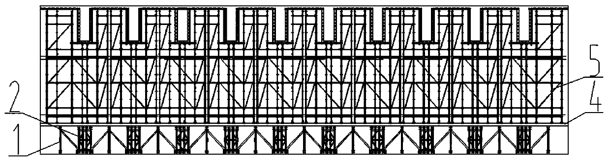 High-altitude construction method of multi-layer long-span heavy-load concrete structure