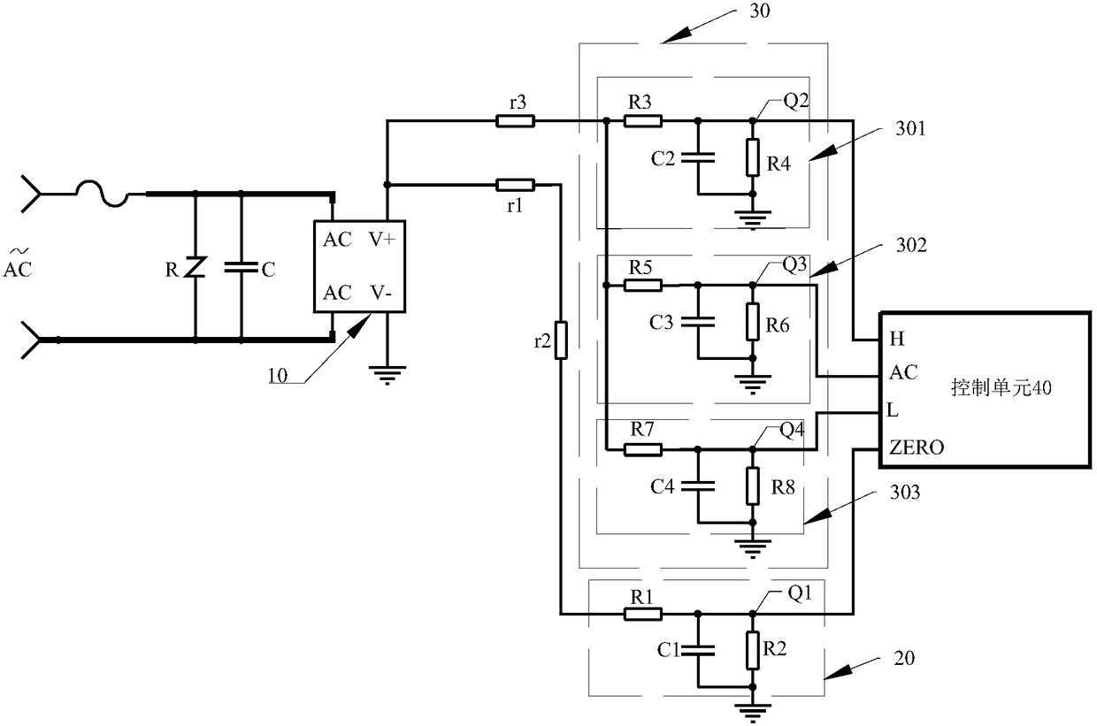 Household appliance and surge protection circuit and method for household appliance