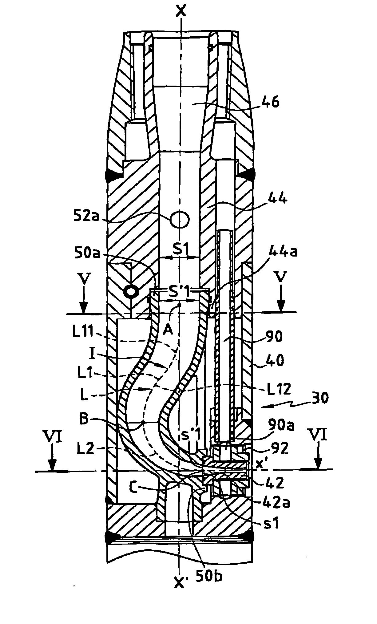 Head for injecting a fluid under pressure to break up ground from a borehole