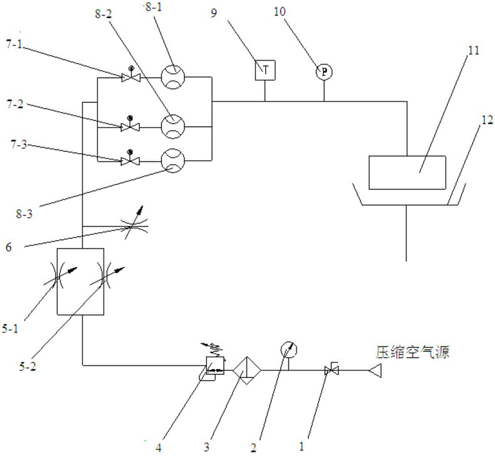 Aero-engine turbine blade air mass flow testing device