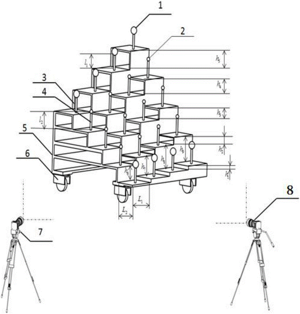 Quick extraction method for space three-dimensional calibration of camera