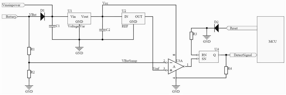 Electric energy meter battery undervoltage monitoring device and monitoring method thereof