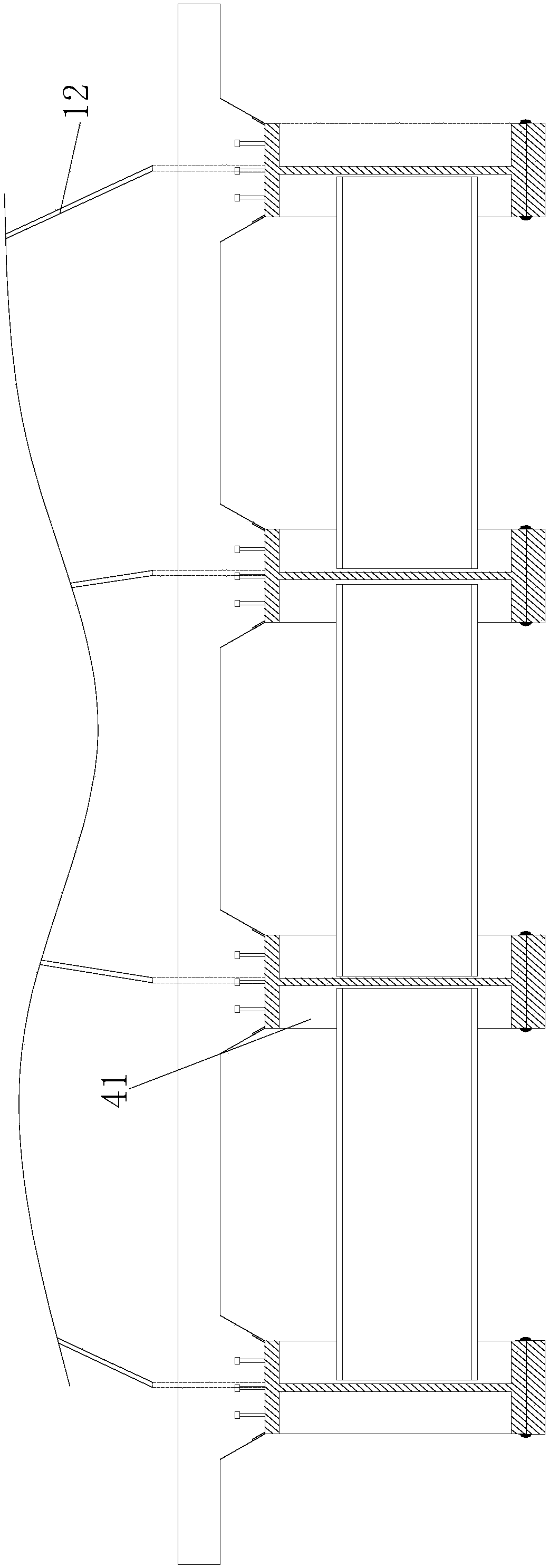 Whole-span prefabricated H-steel-concrete composite beam bridge and construction method