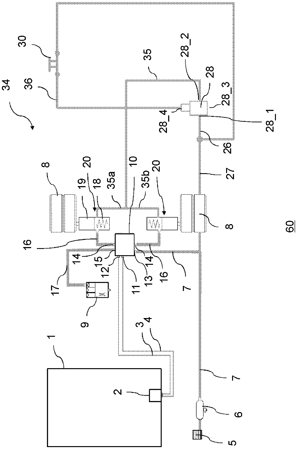 Electric spring accumulator - parking brake