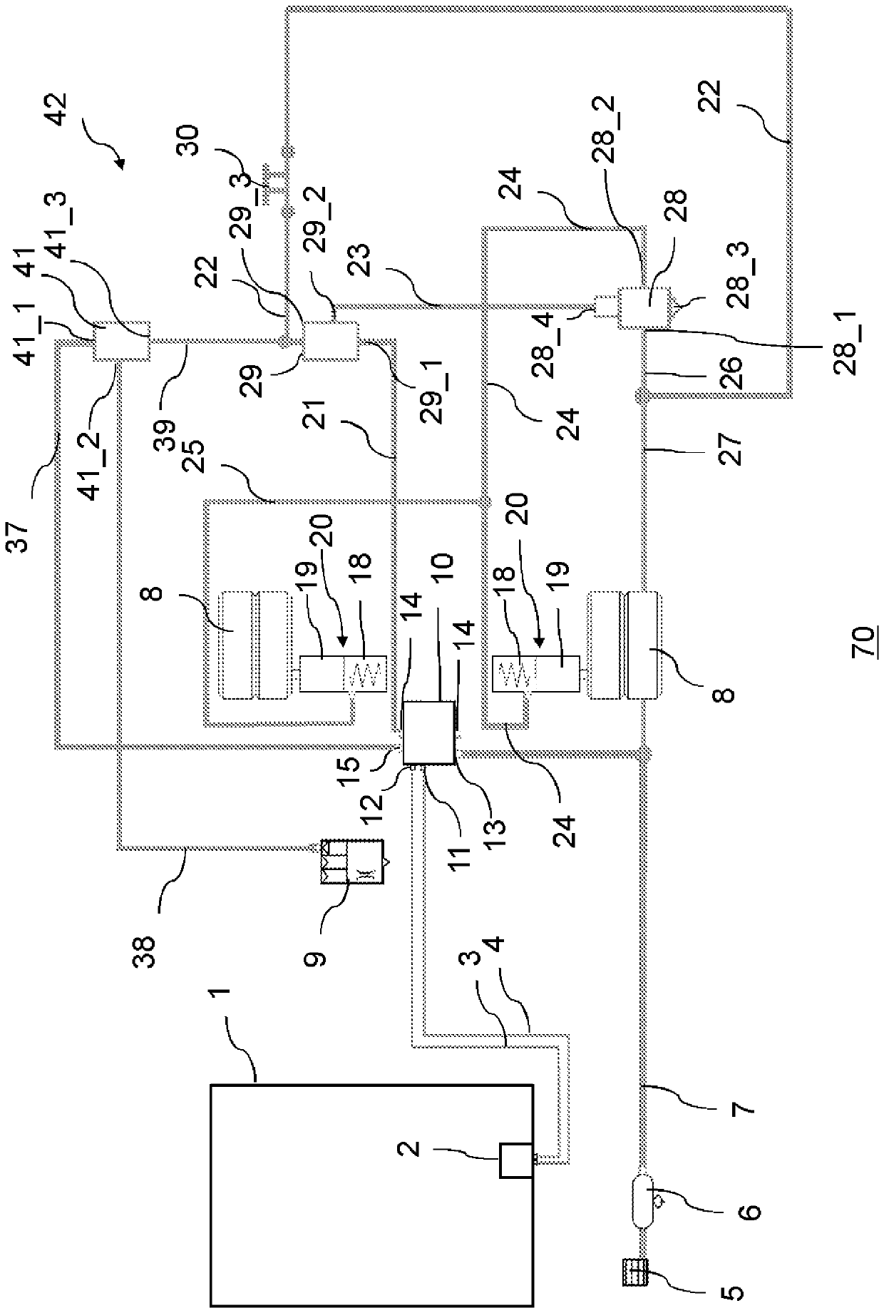 Electric spring accumulator - parking brake