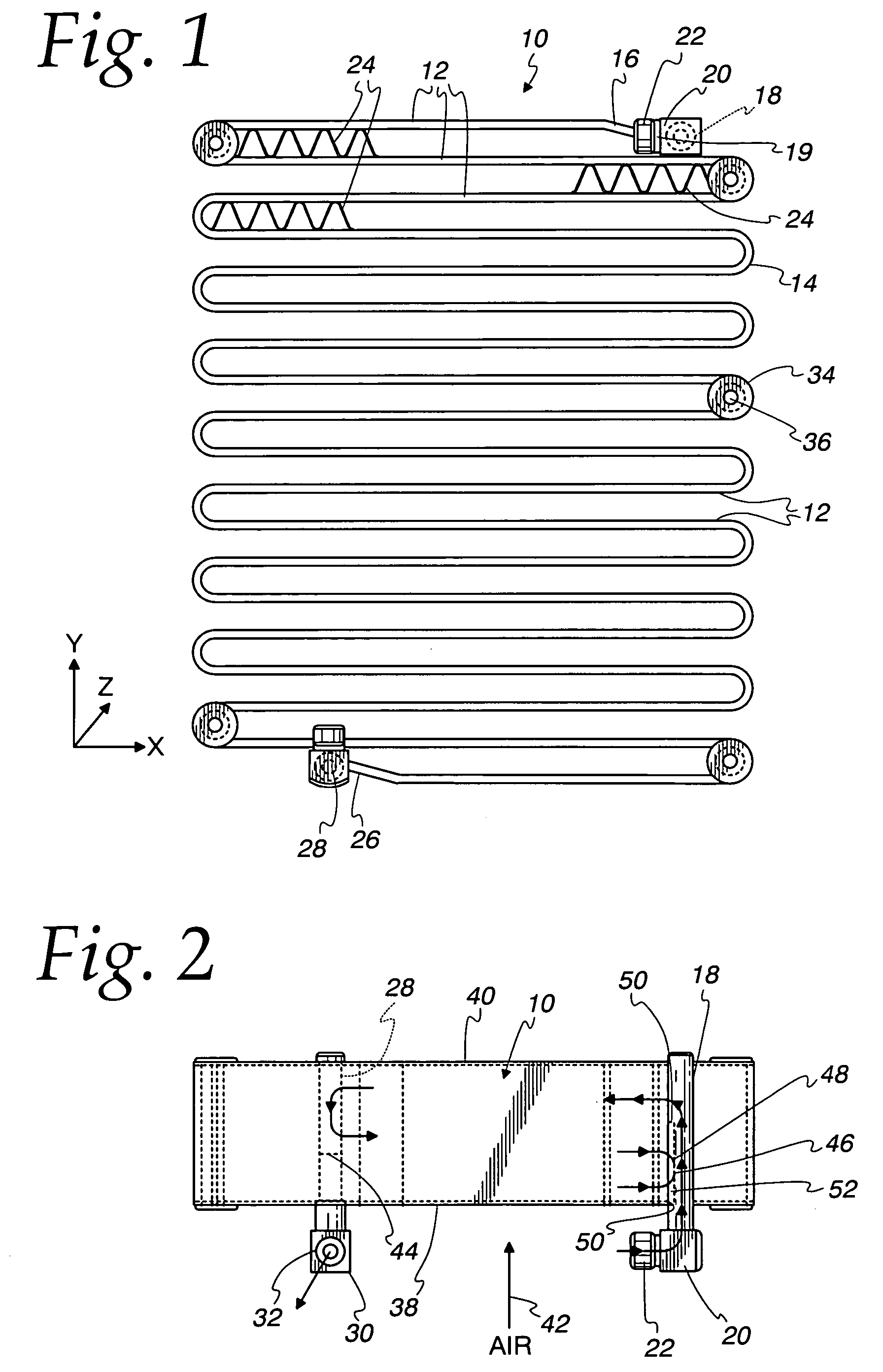 Serpentine, multiple paths heat exchanger