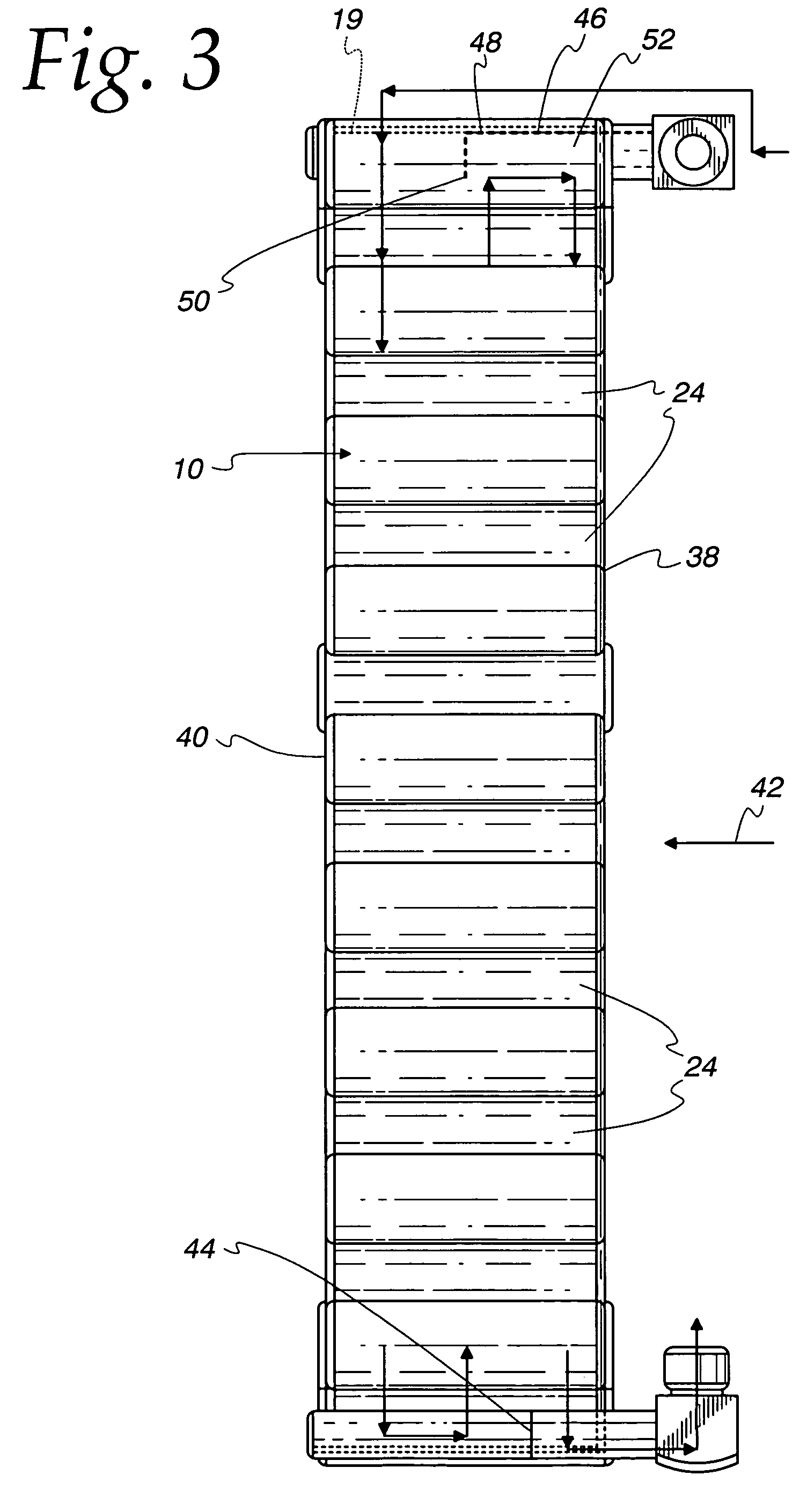 Serpentine, multiple paths heat exchanger