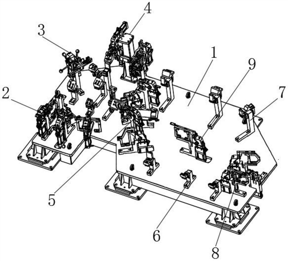 An automobile side wall assembly fixture with excellent fixation