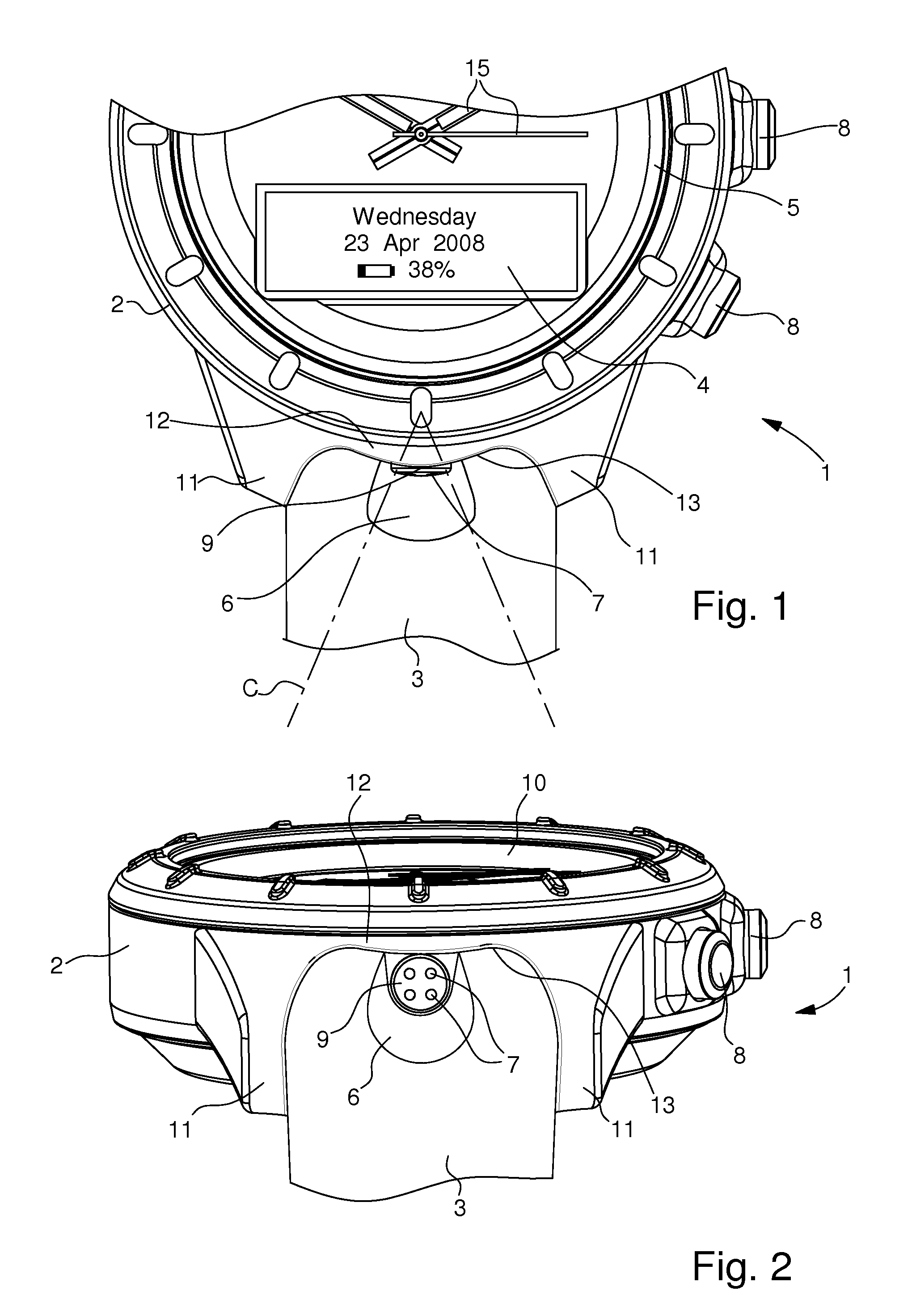 Watch including a built-in microphone in the watchcase