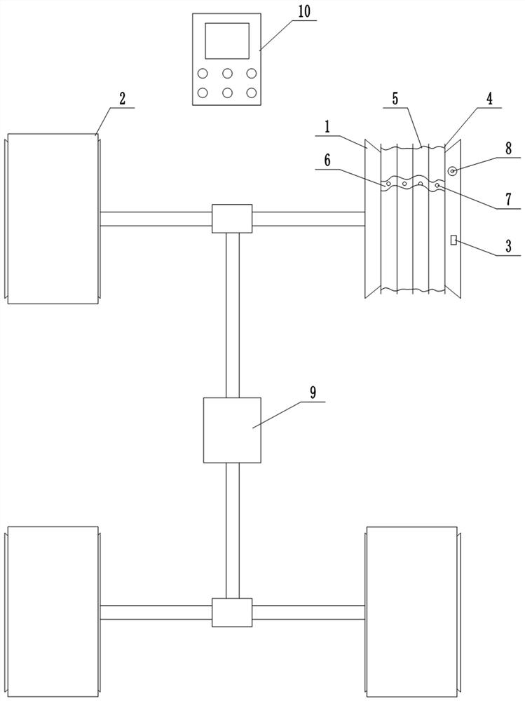 Automobile tire burst self-stabilizing system and control method thereof