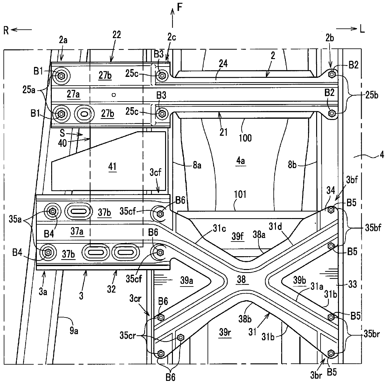 Underbody structure of automobile