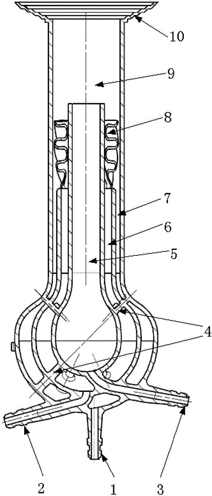 Nozzle for widening tempering margin, nozzle array and combustor