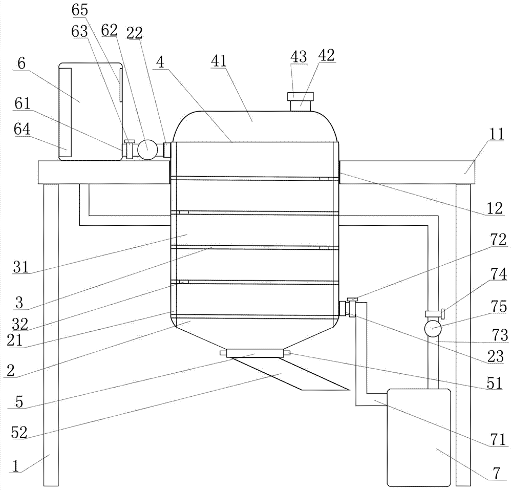 Circulation type reaction feed liquid heating device